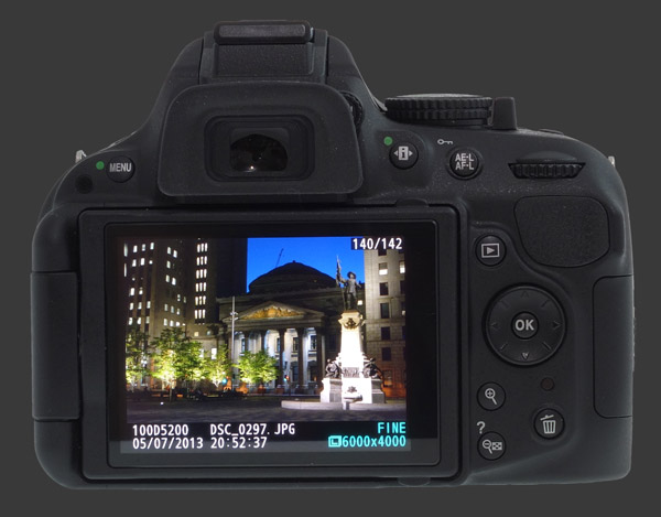 Nikon D5200 Back Image Review