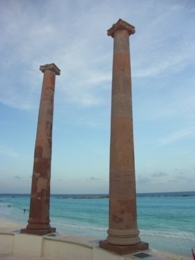 Two Columns By The Beach
