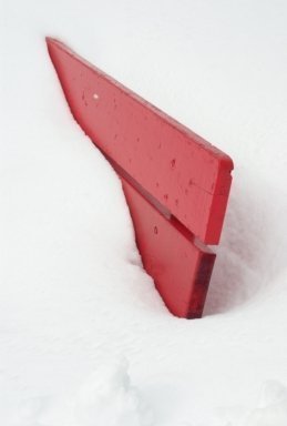 Red Bench and Snow